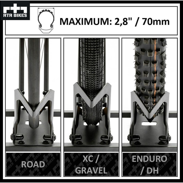 RTR BIKES Brutus: професійний стійкий тримач для велосипеда - для гаража, дому, веломагазину