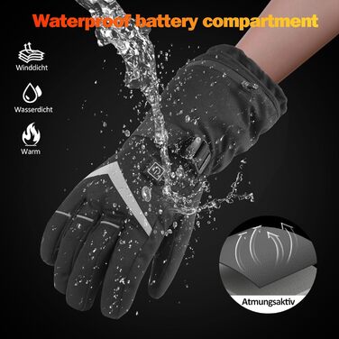 Обогріваючі рукавички для чоловіків та жінок, з акумулятором 5000mAh, 7.4V, 4 режими нагріву, зимові, вартісні, для катання на лижах та сноуборді
