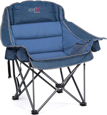 Великий складаний стілець для кемпінгу RELAX FIELD, 227 кг, Navyblue
