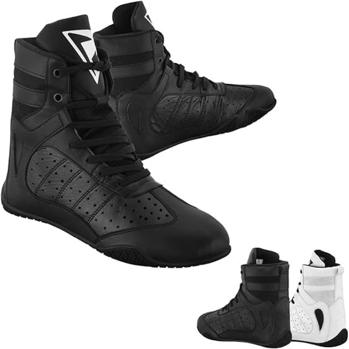 Боксерські черевики для чоловіків, Муай Тай, кікбоксинг, спаринги, підлітки, боксери, тренери, бойові мистецтва, дихаючі, бодібілдинг, чорний колір, розмір 38-47