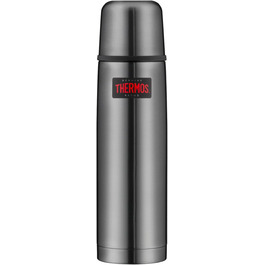 Термос пляшка Thermos Light & Compact 0,75 л, сталева ізоляційна фляга сірого кольору з чашкою, зберігає тепло 18 год/холод 24 год, не пропускає рідину, без BPA, можна мити в посудомийці
