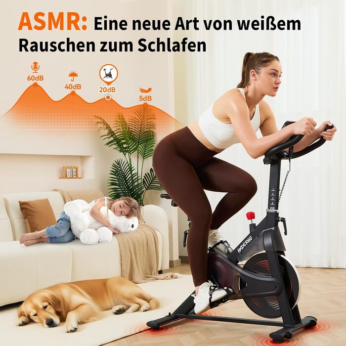 Велотренажер HXD-ERGO з регульованим магнітним опором, кардіотренування, фітнес-велосипед, 150 кг, чорний та червоний