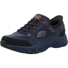 Чоловічі кросівки Skechers Oak Canyon Consistent Winne Hands Free - Navy Leather Textile Orange Trim