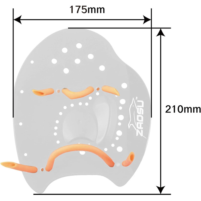 ZAOSU Ручні ласти для плавання | Тренувальні ласти для плавців та триатлонів, підходять для дітей та дорослих (Помаранчевий, M)