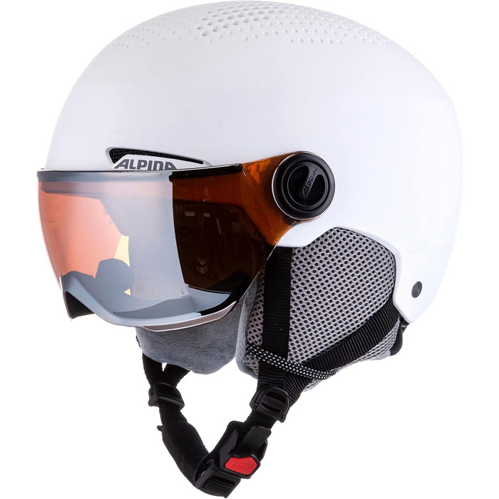 Гірськолижний шолом Alpina Arber Visor Q-Lite з візором, білий матовий, 54-58 см, для дорослих, контрастне скло, легкий, преміум-якість