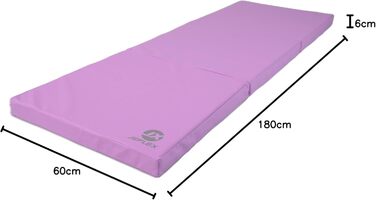 Jeflex - складаний м'який спортивний мат 180x60x6 см, німецька якість, портативний мат для гімнастики, йоги, фітнесу та дитячої кімнати
