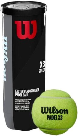 М'ячі для падел-тенісу Wilson X3 Speed Yellow, універсальний розмір