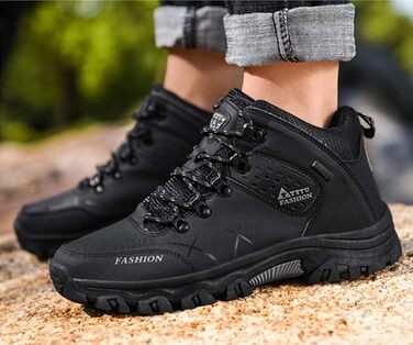 Чоловічі трекінгові черевики для туризму та бігу, чорні, водонепроникні, High Top (39 EU)