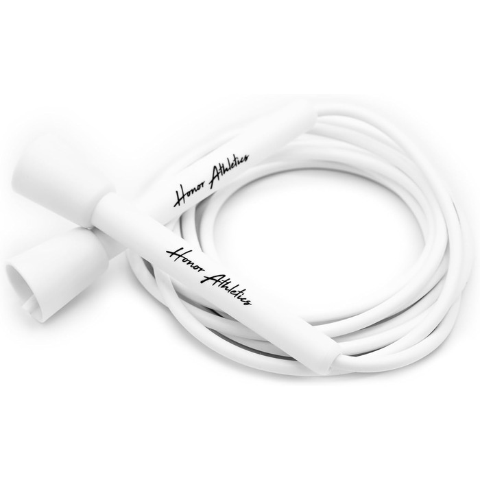 Скакалка HONOR ATHLETICS - Ідеальний для Double Unders, боксу, MMA. Регульована довжина до 3 метрів. Білий.