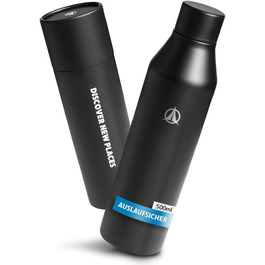Термобутилка Terra Peak Premium 500 мл з нержавіючої сталі, подвійні стінки, герметична, для газованої води, ізольована, зберігає 24 год холод і 12 год тепло, спортивна пляшка для води, фітнесу та туризму