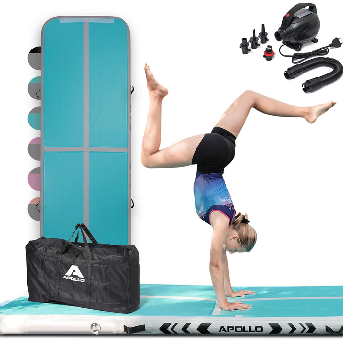 Надувний гімнастичний мат Apollo Air Mat Pro для дому та вулиці, 3м/4м, підходить для дорослих і дітей, акробатичний трек, гімнастичний килимок, тумблінг мат