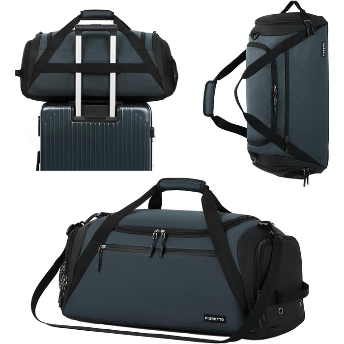 Спортивна сумка FIORETTO 35L з відділенням для взуття та мокрих речей, водонепроникна, для тренувань, спортзалу, подорожей, плавання, сауни, футболу (зелена)