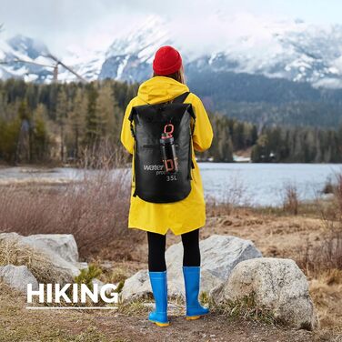 Водонепроникний рюкзак Weldun 35L/50L Rolltop Dry Bag з IPX8 чохлом для телефону, для каякінгу, кану, кемпінгу, трекінгу, піших прогулянок, вітрильного спорту та інших водних видів спорту, чорний