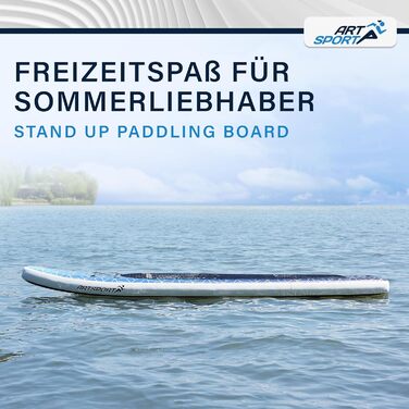 Надувна SUP-дошка ArtSport 320 см, 150 кг, комплект – весло, насос, ремінь, сумка, аксесуари