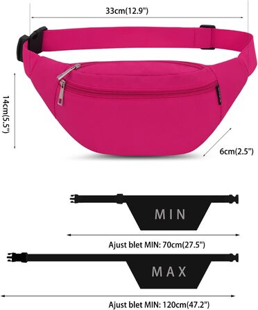 Сумка на пояс жіноча та чоловіча Bauchtasche для спорту, фітнесу, велосипеда. Багатофункціональна сумка-пояс Doggy Bag для телефону, грошей. Водонепроникна (Рожевий)