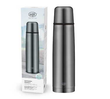 Термос Alfi Isotherm Perfect AV на 1 л, матовий сірий (cool grey mat), збереження тепла до 24 годин
