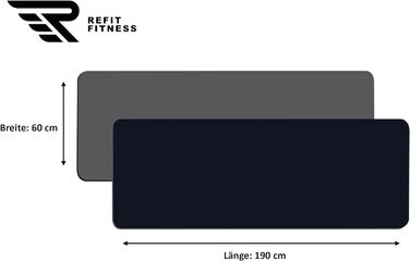 Килимок для йоги REFIT FITNESS Perfect-Fit 190 x 60 x 0,6 см з покриттям GeckoGrip & Sensi-Plus TPE. Нековзкий, без шкідливих речовин, з ремінком для перенесення. Підходить для гімнастики та спорту.