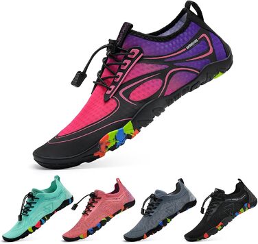 Водні шльопанці/тапочки для плавання та водних видів спорту WateLves, чоловічі та жіночі, швидковисихаючі, для дайвінгу, серфінгу, йоги, туризму, повсякденного носіння, 36-48 EU, рожевий, фіолетовий, 40 EU