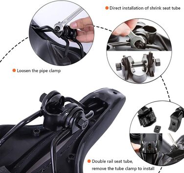 Гелевий велосипедний сідло з ергономічною порожнистою формою, амортизований туристичний сідло, комфортний, дихаючий, для BMX/шосе/горного велосипеда, чорний