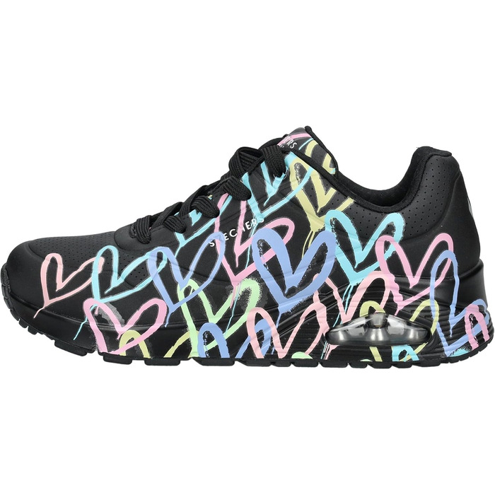 Кросівки жіночі Skechers UNO-Bright Air (36.5 EU) чорно-фіолетово-бірюзові Durabuck/Mesh