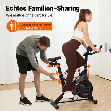 Велотренажер HXD-ERGO з регульованим магнітним опором, кардіотренування, фітнес-велосипед, 150 кг, чорний та червоний