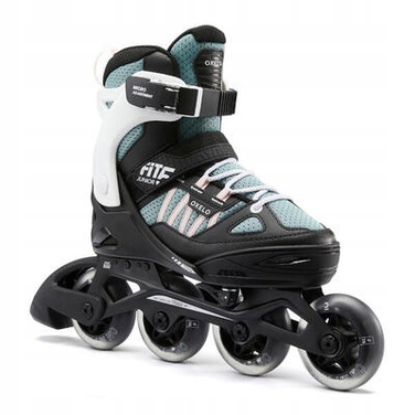Ролики Oxelo Fit5, чорно-біло-бірюзові, р. 38-41