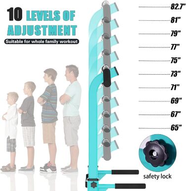 Турнік Power Tower SDHYL з регулюванням висоти, для тренувань пресу та спини, підходить для початківців та професіоналів, фітнес, блакитно-чорний
