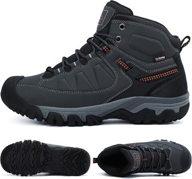 Чоловічі зимові черевики AX BOXING: утеплені, теплі, для ходьби на вулиці, трекінгові, розмір 41-46 EU (світло-сірий, 45 EU)