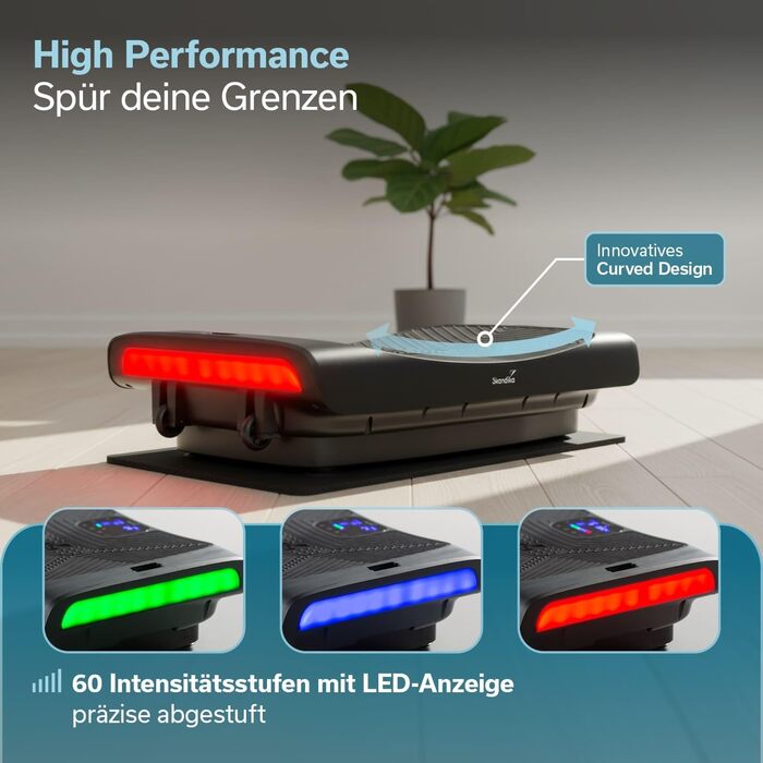 Платформа вібрації Skandika 4D V3000 Plus | Віброплатформа для дому, 60 рівнів, 3+1 програми, до 150 кг