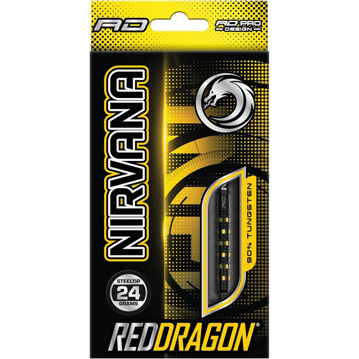 Професійний набір дротиків RED DRAGON Nirvana 24 г вольфрамові з оперенням і стрижнями