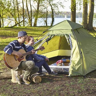 Намет Lumaland Outdoor Kuppelzelt - 2-3 особи, 215x195x120 см, зелений. Ідеальний для кемпінгу, подорожей, фестивалів та трекінгу