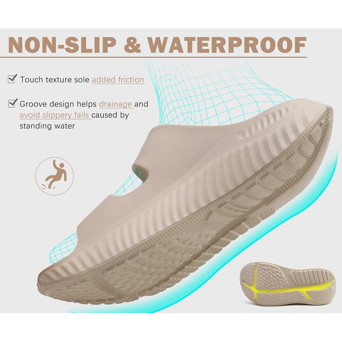 Жіночі сандалії KuaiLu для відновлення, спортивні слайдери з підтримкою склепіння стопи, ортопедичні, для фасціїту п'яткової кістки, товсті літні сандалії (бежеві, 38 EU)