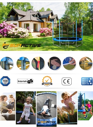 Батут із сіткою SunActive 252 см FT 8 (244-252 см)
