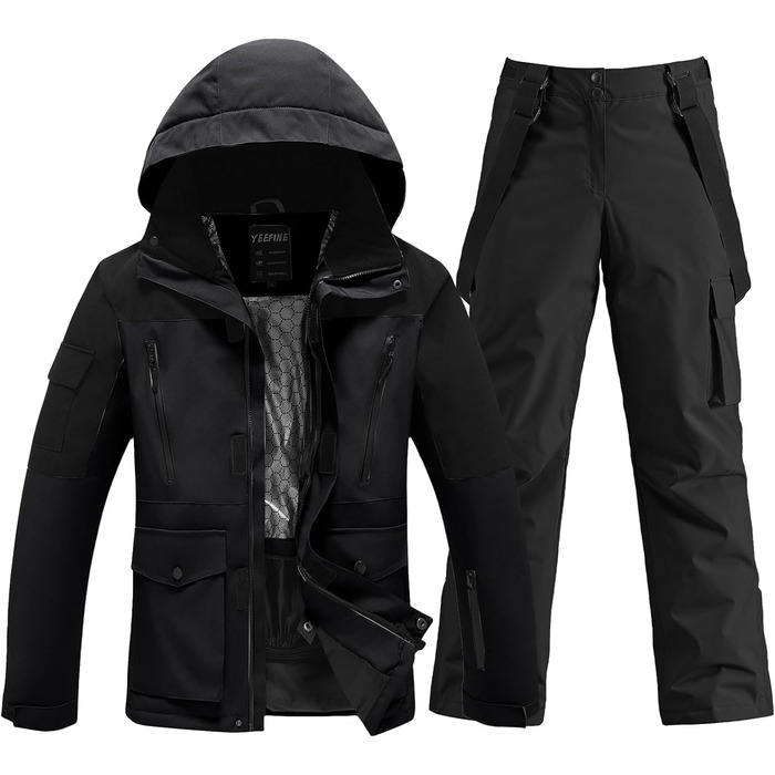 Комплект гірськолижний чоловічий HOTIAN: куртка та штани, теплий, водонепроникний, вітронепроникний, сноуборд, гірський лижний костюм