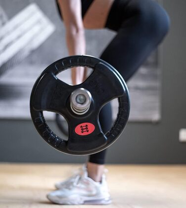 GYM DISTRICT Диски для штанги 50 мм, 30 кг (2x15 кг), гумові гантельні млинці з ручками для домашнього спортзалу, для олімпійських грифів, чавун