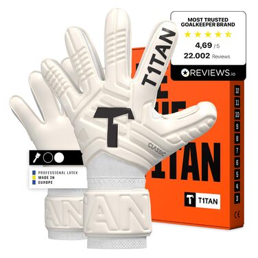 Воротарські рукавички T1TAN Training Classic (біло-чорні) для дітей та дорослих, розмір 3-12, професійні, з сильним захватом, дихаючі, 8 (13-14 років)