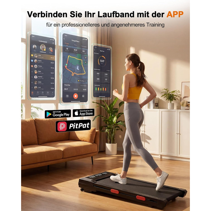 Бігова доріжка Lacuffy Walking Pad з нахилом для дому та офісу, керування через додаток, AI-тренування, підтримує до 136 кг, 90 см, чорна