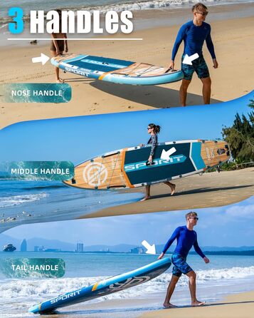 Надувне SUP-борд для дорослих, 204 кг, з сумкою та веслом, блакитний