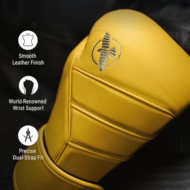 Боксерські рукавички Hayabusa T3 Kanpeki 16oz, жовті, шкіряні