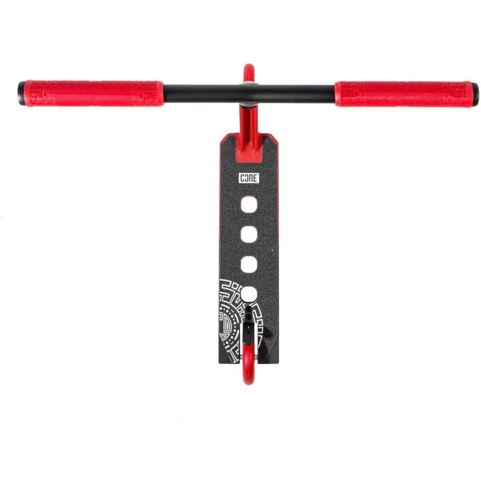 Трюковий самокат CORE Stunt Scooter Trick 110mm, ABEC 9, для дітей та дорослих (від 5 років), регульована висота 78-96 см + наклейка Fantic26 (Чорний/Червоний)