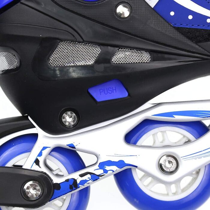 Дитячі ролики-кольоротки, регульовані, 3-в-1, для дівчаток та хлопчиків, розмір 31-38, блакитні