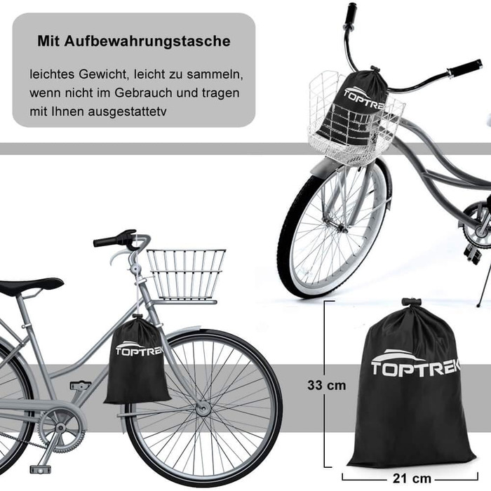 Чохол для велосипедів Toptrek на 2 велосипеди, водонепроникний, 210T Oxford, 210 x 110 x 95 см