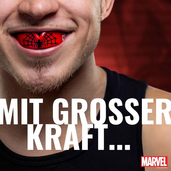 Захист для зубів Marvel Sport для дорослих та дітей. Захист рота для контактних видів спорту: регбі, ММА, бойові мистецтва, кікбоксинг, джудо, хокей, бокс (12+ років). Spider-man