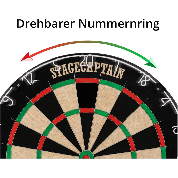 Stagecaptain DBS-1715 Bullseye Pro комплект для дартсу: професійна стілдардс дошка з сизалю, гумовий килимок, регульована стійка, 6 дротиків, 4 комплекти оперень, золото