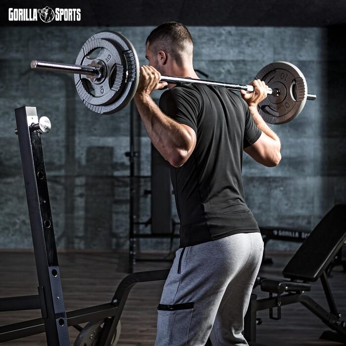 Штанга GORILLA SPORTS хромована 30 мм, 150/180/200 см, з двома замками, навантаження до 200 кг