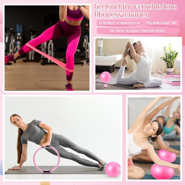 Набір для пілатесу: кільце, стрічки, м'яч, ключ, йога-гума для тренування корпусу