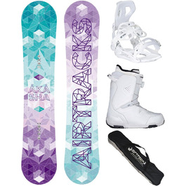 Snowboard Airtracks Akasha Flat Zero Rocker + Взуття Star W 37 + Кріплення Master W Fastec + Чохол + Розміри 144/147/150/153 см