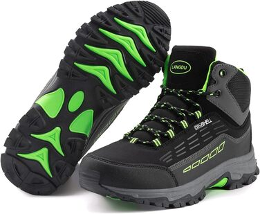 Водонепроникні трекінгові черевики для чоловіків та жінок, Outdoor, розмір 37-46 EU, чорний/зелений