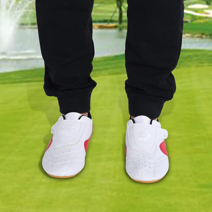 Таекундо - спортивні кросівки, унісекс, дихаючі, для боксу, кунг-фу, тай-чі, фітнесу, гімнастики, легкі, для дітей та дорослих (36 - білий та червоний)