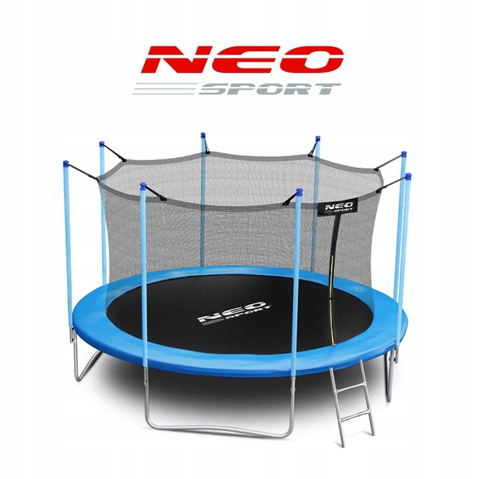 Садовий батут Neo-Sport 12ft/374см із внутрішньою сіткою та драбиною